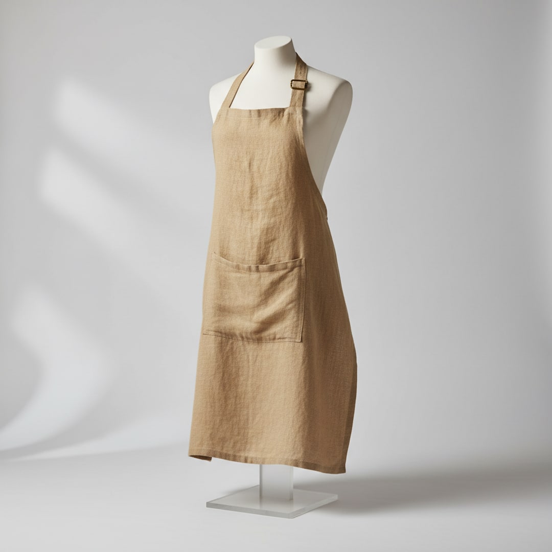 Linen Kitchen Apron, Stonewashed